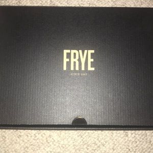Frye shoe box including care card and dust bag.